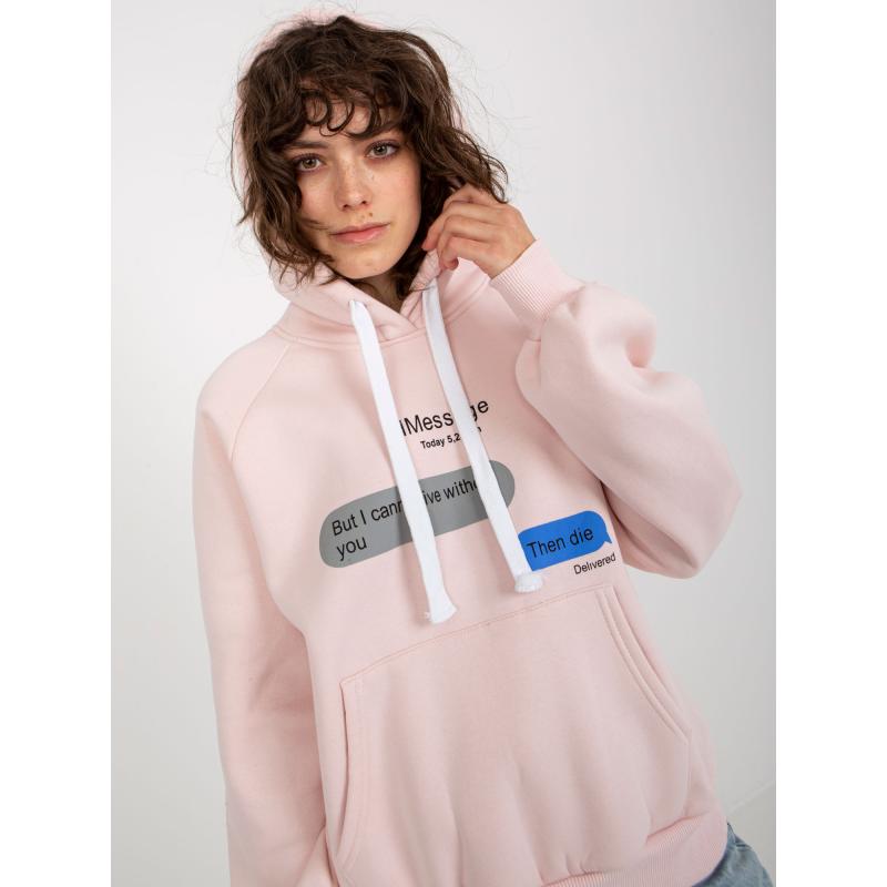 Dámská mikina s potiskem oversize ADIA světle růžová 