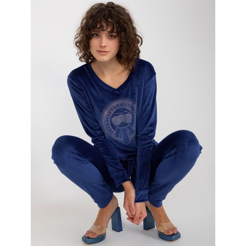 Női szett BETTINE applikációval kobaltkék színben
