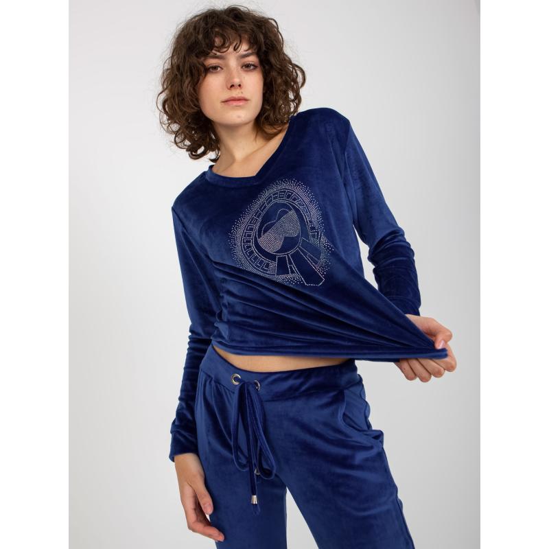 Női szett BETTINE applikációval kobaltkék színben