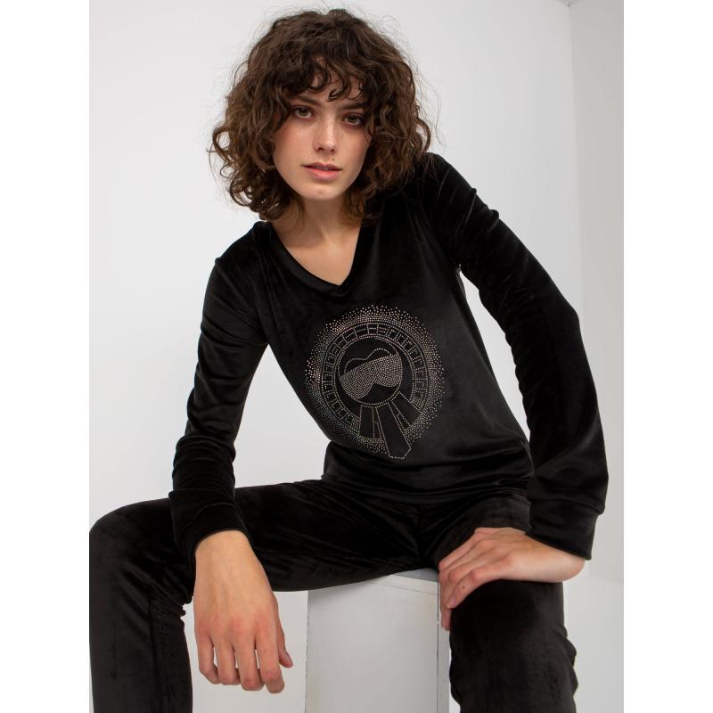 Női szett applikációval NATHALY fekete