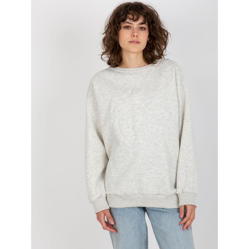 Dámská mikina s kapucí a výšivkou CATELINE světle šedá