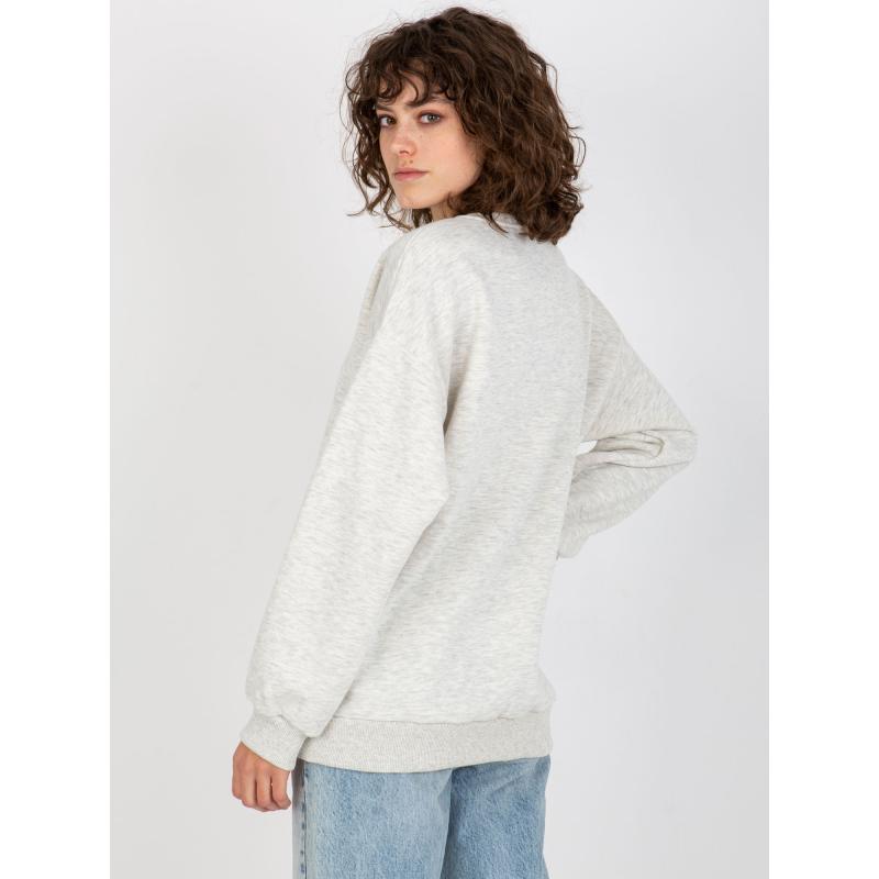 Dámská mikina s kapucí a výšivkou CATELINE světle šedá