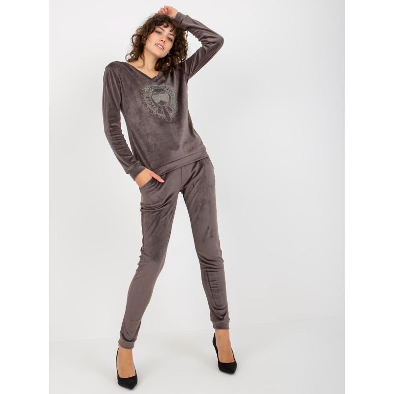 Dámska súprava s aplikáciou LUCIE tmavo šedá