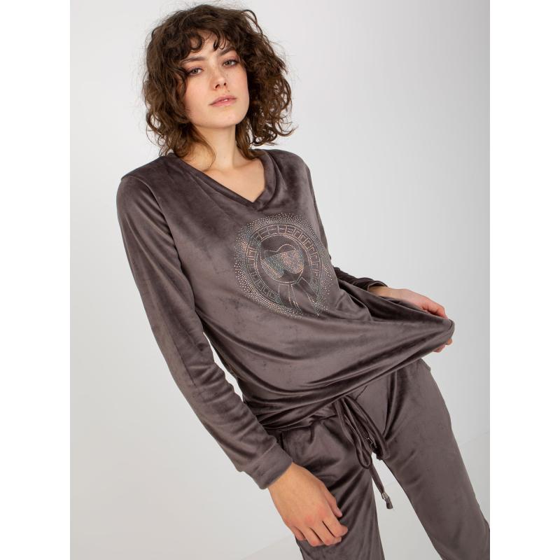 Dámska súprava s aplikáciou LUCIE tmavo šedá