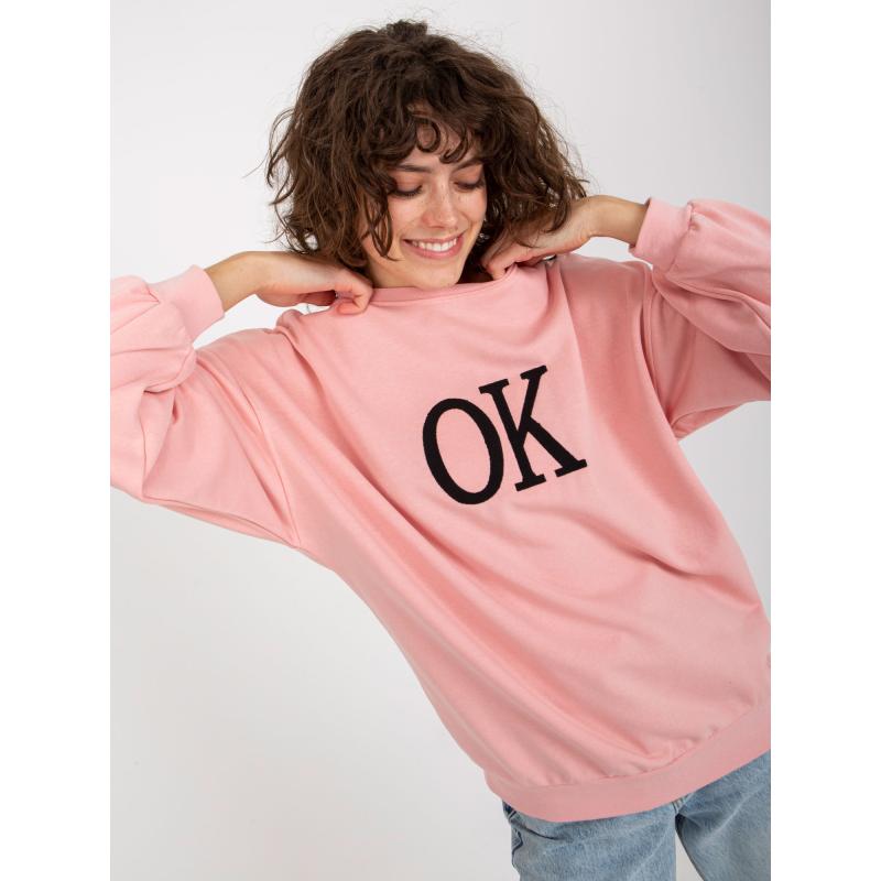 Dámská mikina s kapucí a nápisem RAISSA světle růžová 