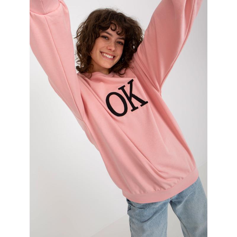 Dámská mikina s kapucí a nápisem RAISSA světle růžová 