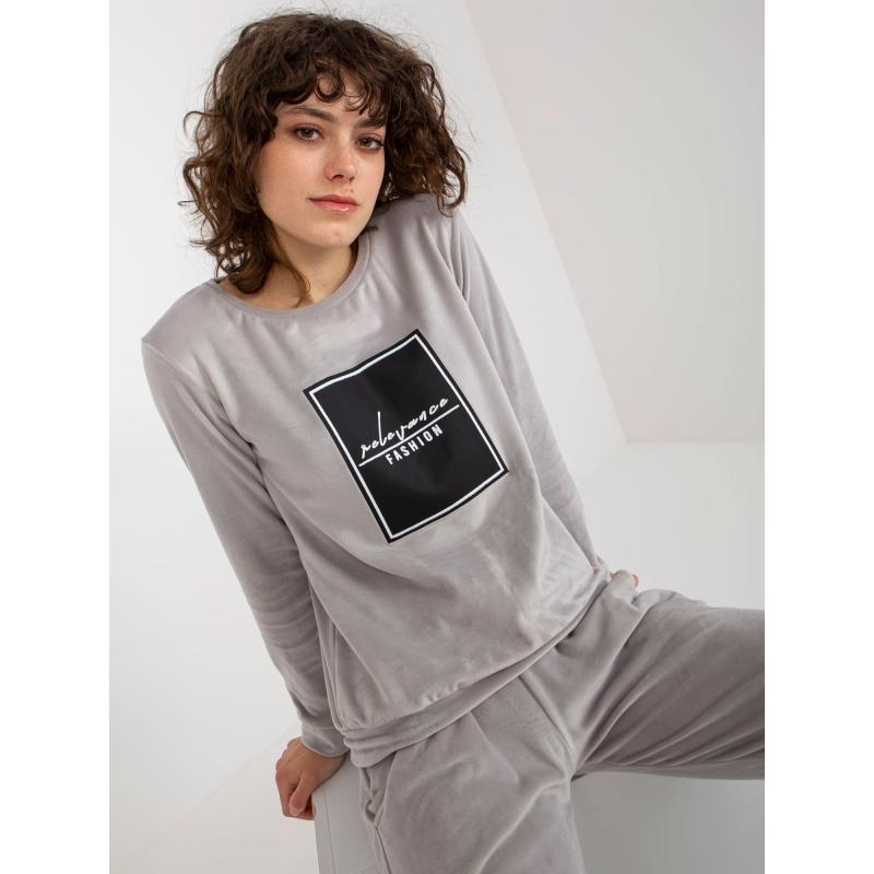 Női nyomtatott szett KIRA világosszürke