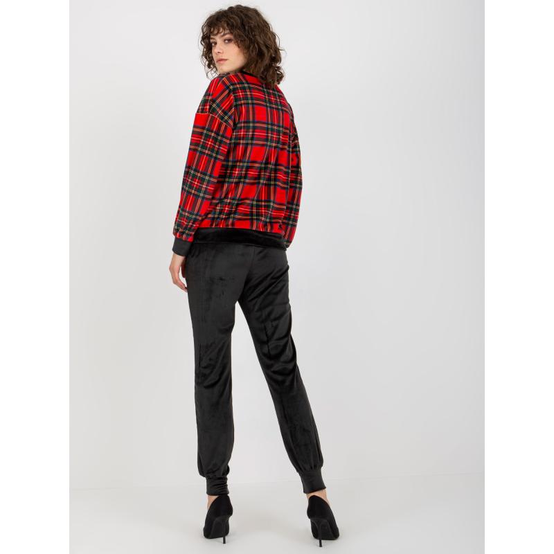 Női kockás blúz szett RUE PARIS piros