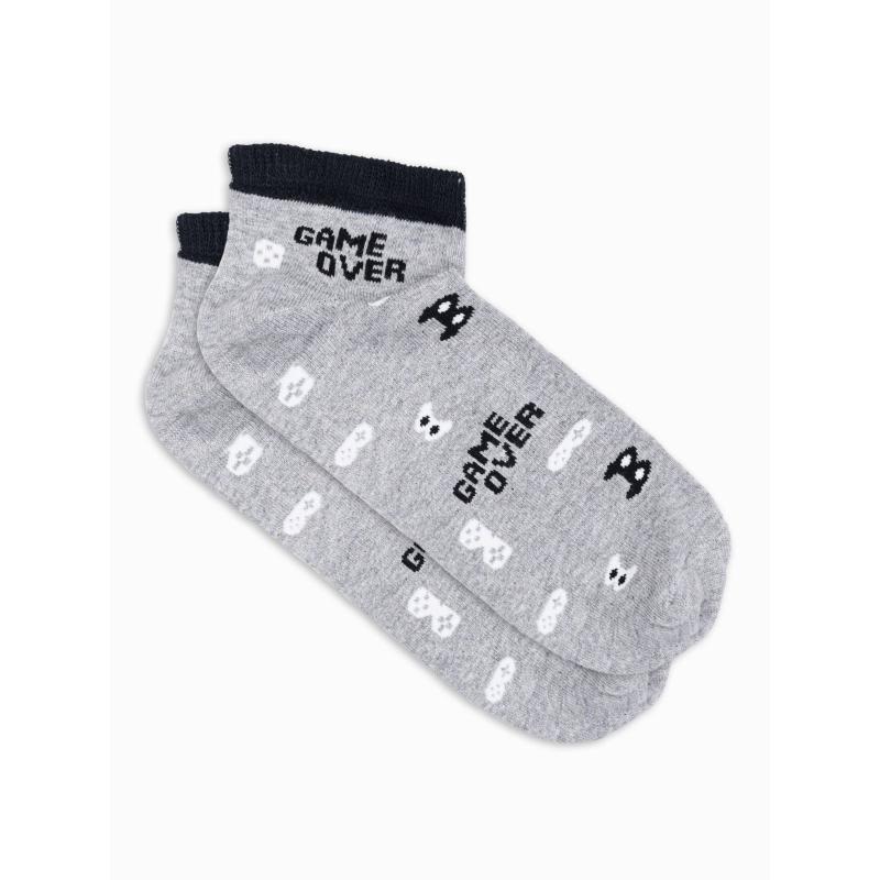 Pánske ponožky U177 - šedé / čierne