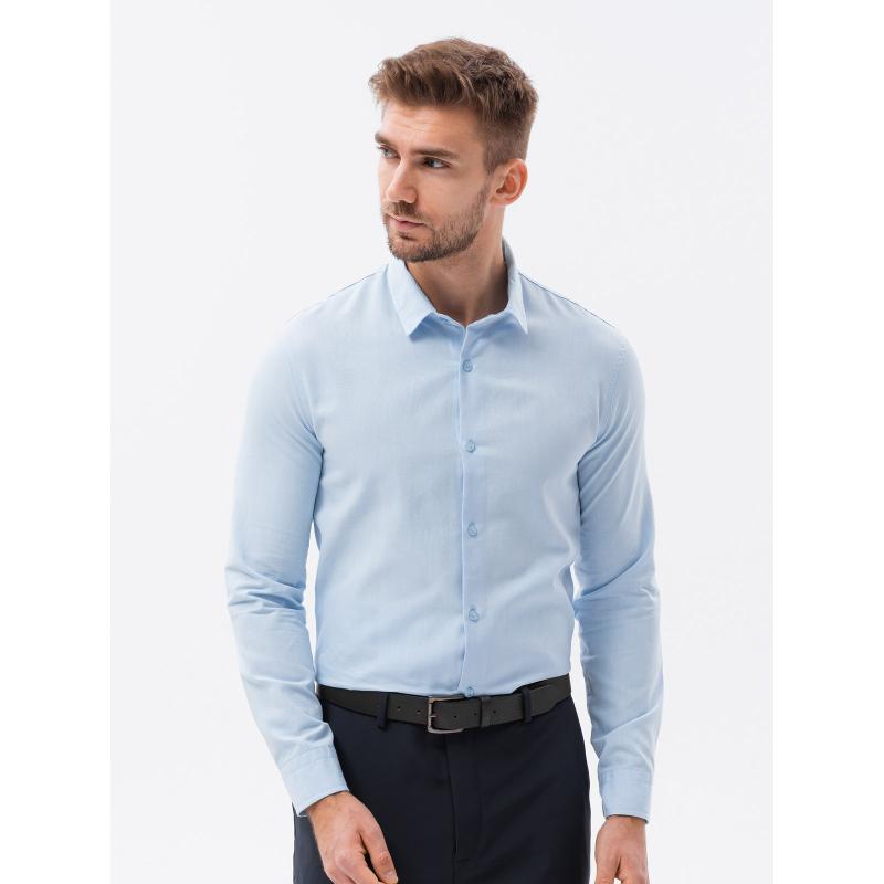 Pánská košile s dlouhým rukávem -SLIM FIT světle modrá 
