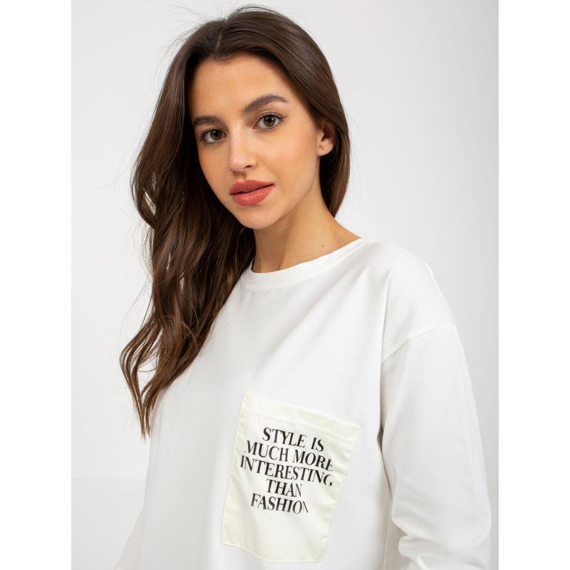 Női blúz kerek nyakkivágással ANID ekrü színű