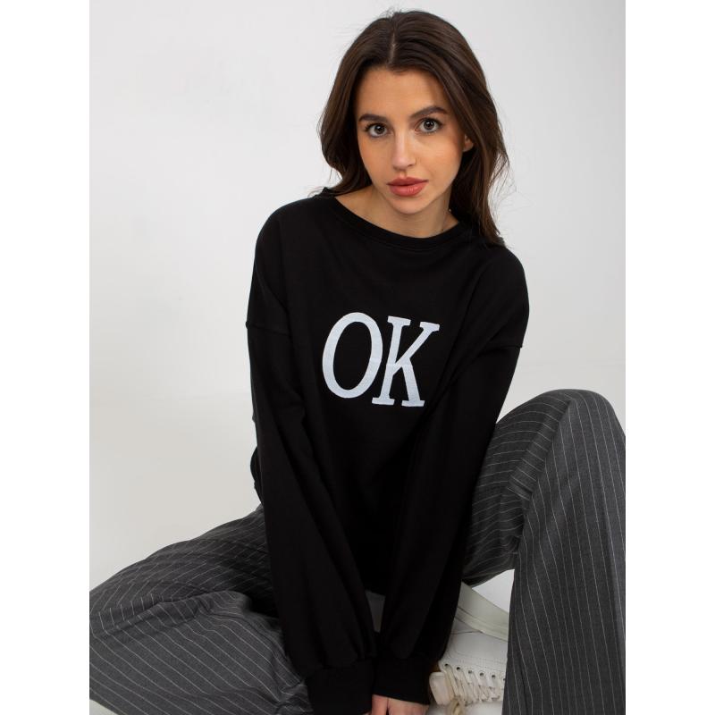 Dámská mikina s kapucí a výšivkou DENA černá