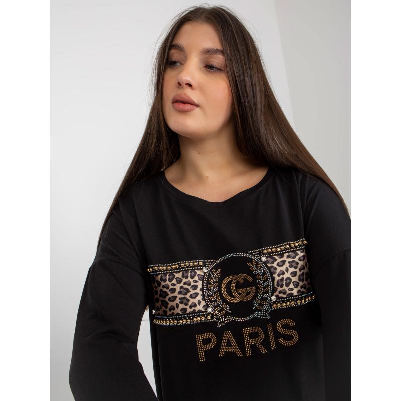 Dámská halenka s kulatým výstřihem plus size ORLENA černá 