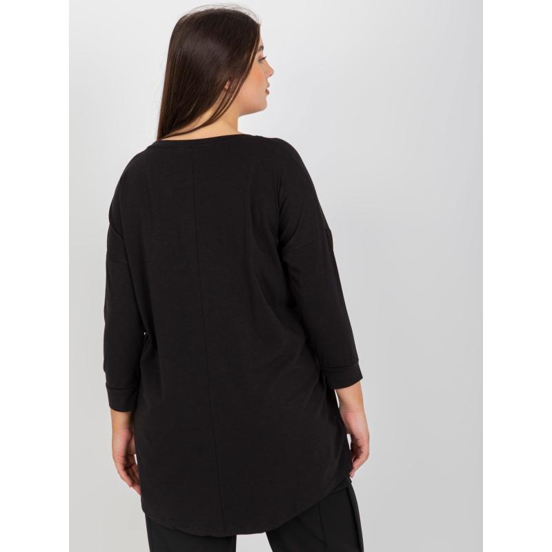 Dámská halenka s kulatým výstřihem plus size ORLENA černá 
