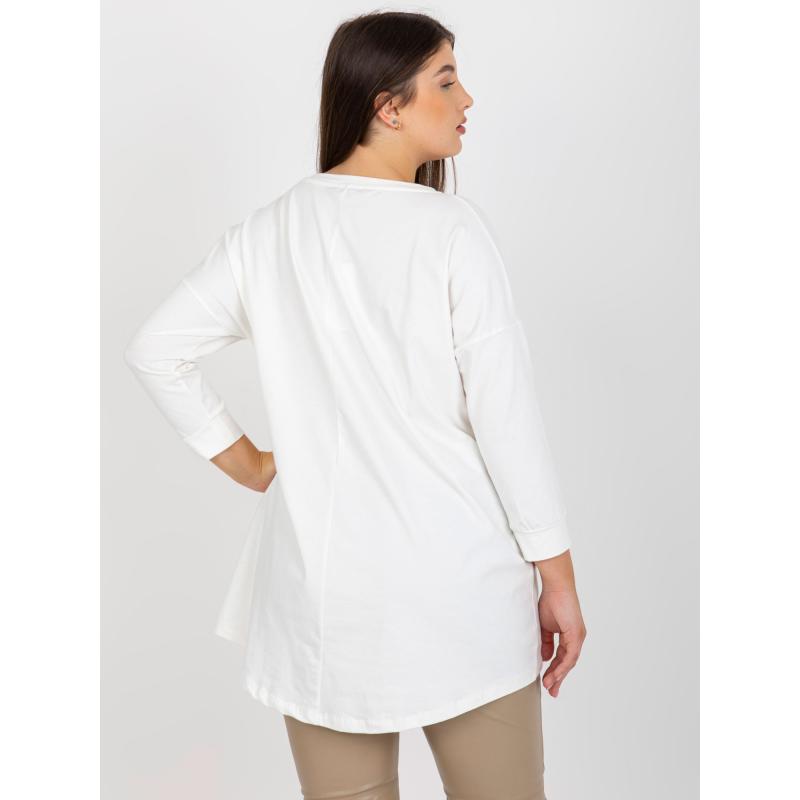 Dámská halenka s aplikací a potiskem PLUS SIZE ecru