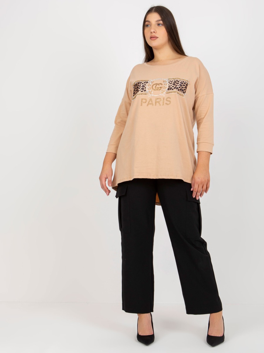 Női plus size blúz CORRETE bézs