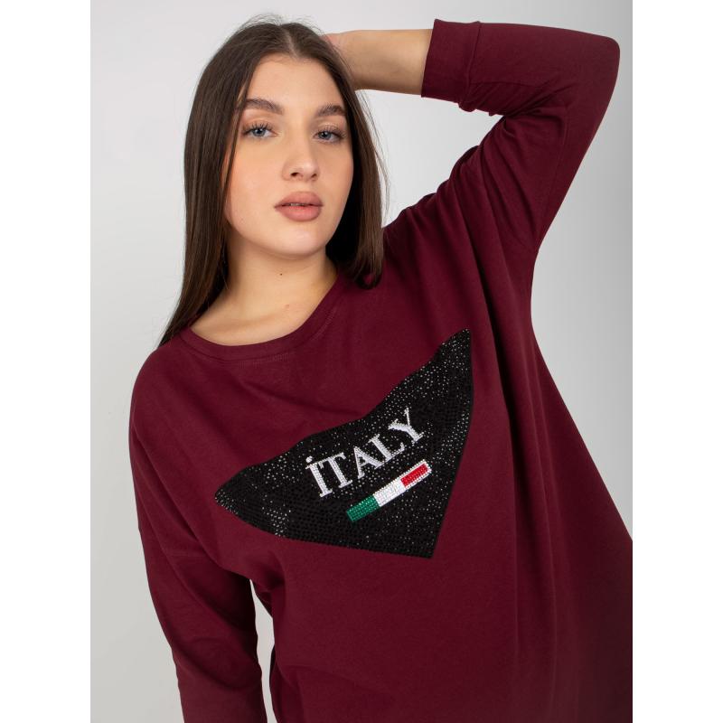 Dámská halenka s 3/4 rukávy plus size NINON švestková 