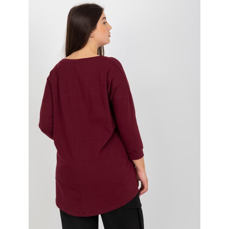 Dámská halenka s 3/4 rukávy plus size NINON švestková 