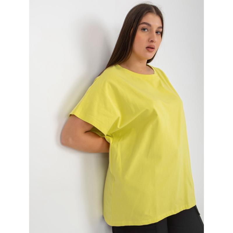 Dámske tričko pre ženy plus size BASIC svetlo béžové