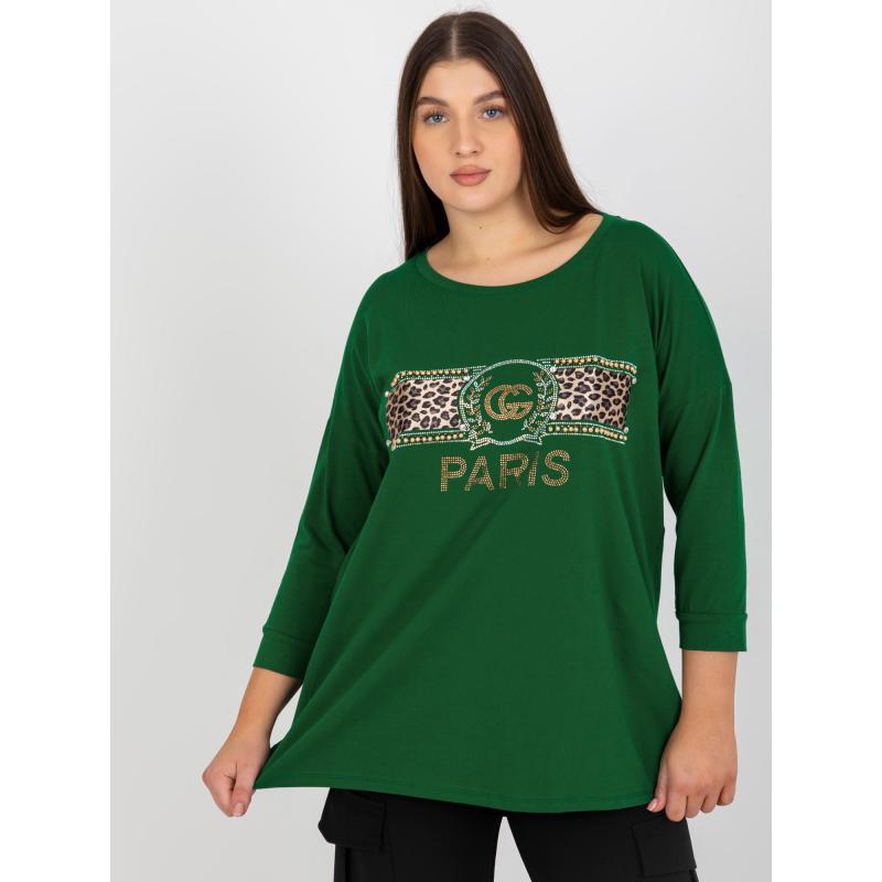 Dámská halenka s kamínky ETANNY tmavě zelená