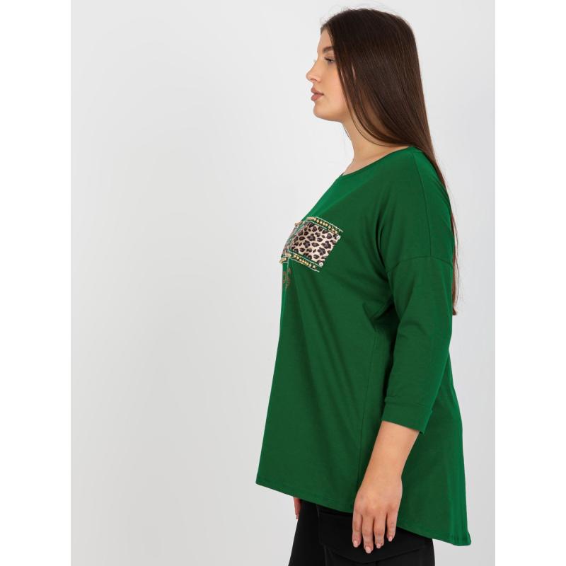 Dámská halenka s kamínky ETANNY tmavě zelená