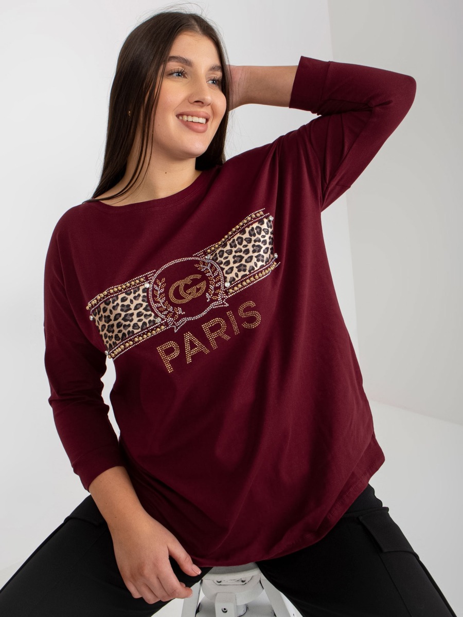 Női plus size blúz LISELE sötét lila
