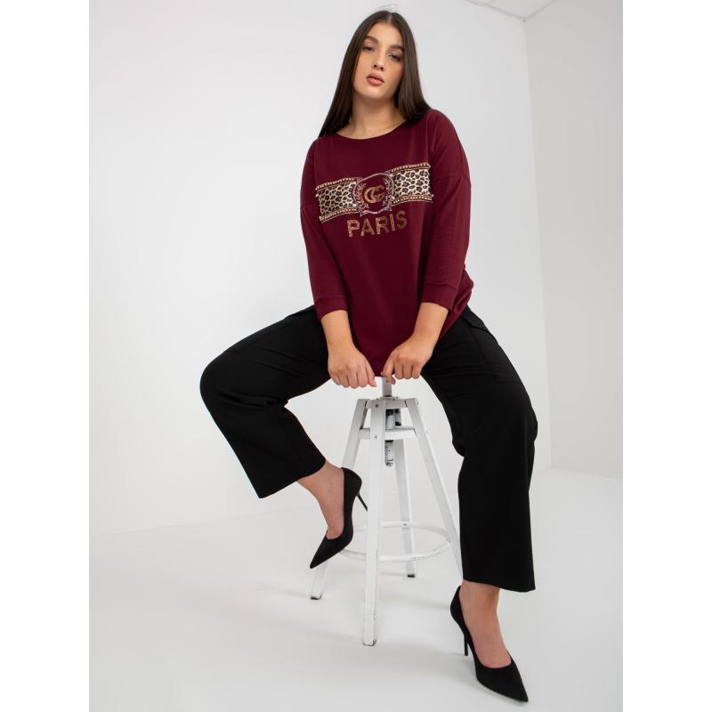 Dámská halenka plus size LISELE tmavě fialová