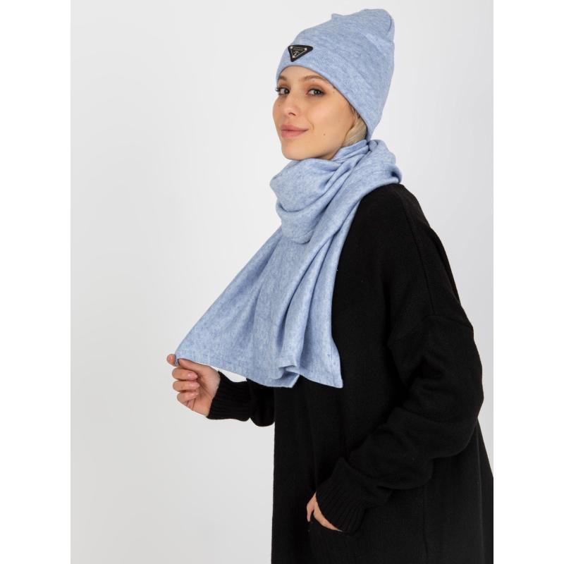 Dámský set se šálou a čepicí JULIAN modrý 