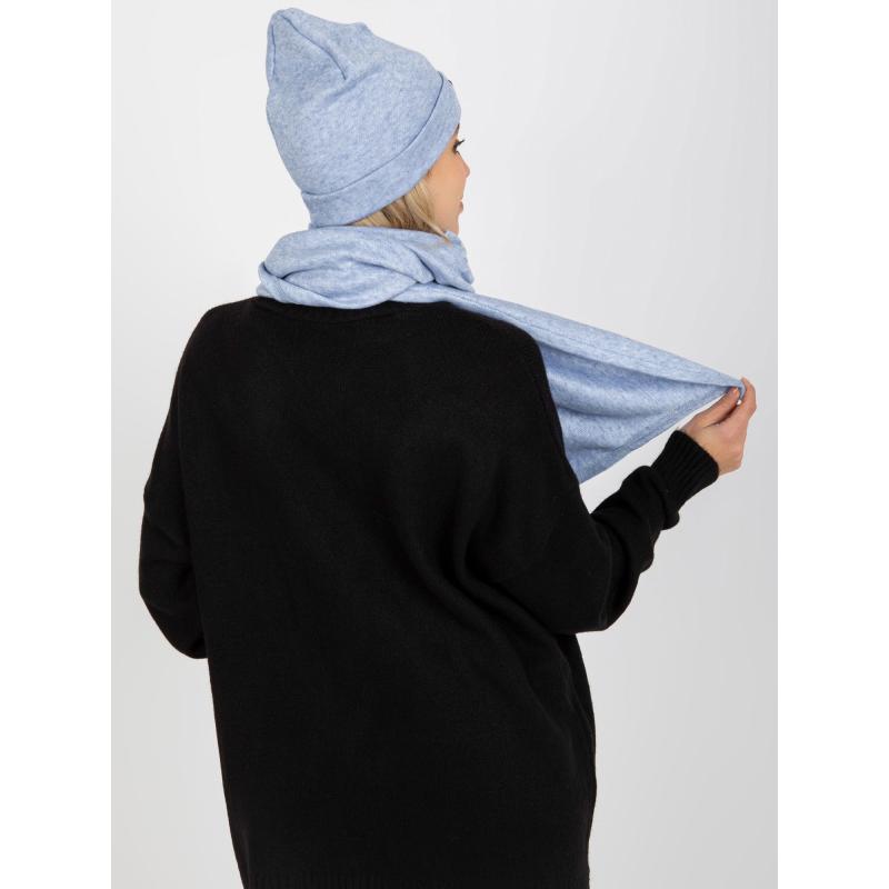 Dámský set se šálou a čepicí JULIAN modrý 