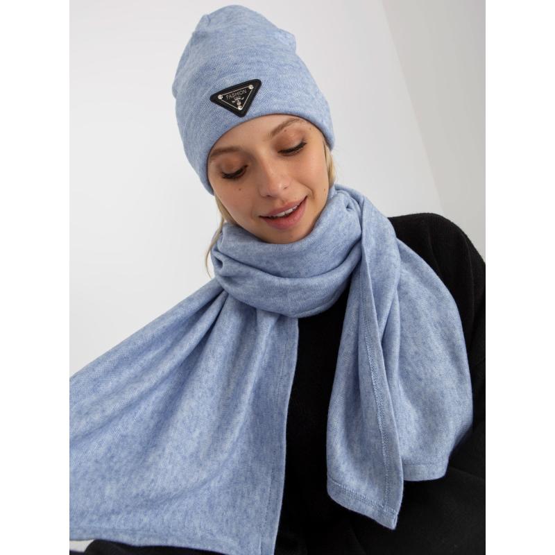 Dámský set se šálou a čepicí JULIAN modrý 