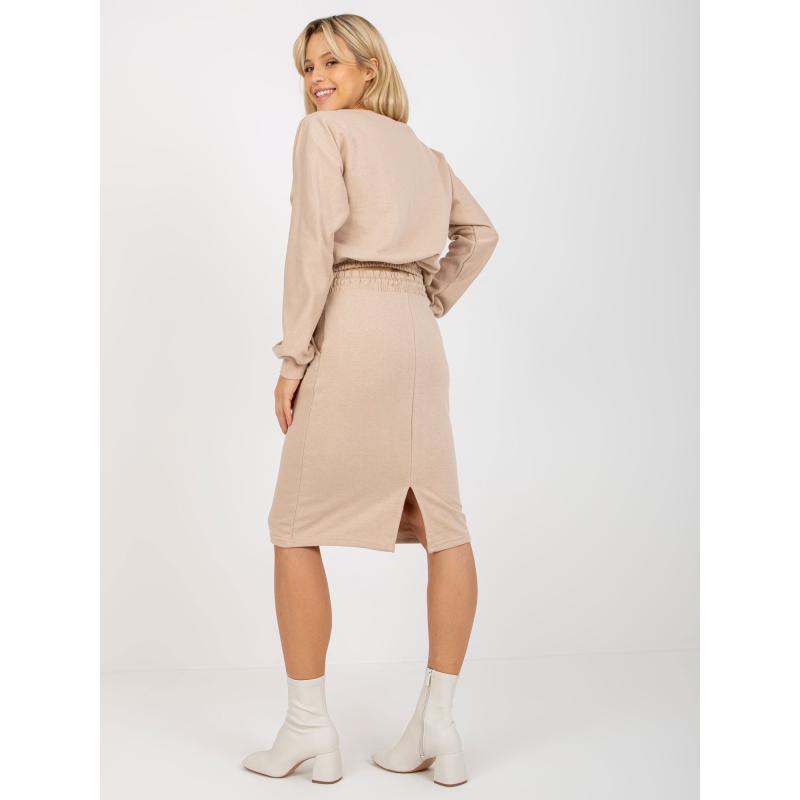 Dámský set s krátkou mikinou DELINDA béžový 
