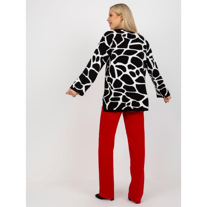 Dámsky sveter vzorovaný oversize SUMNA čiernobiely