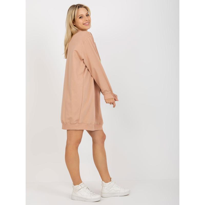 Dámska mikina s potlačou EDMA béžovo-zelená