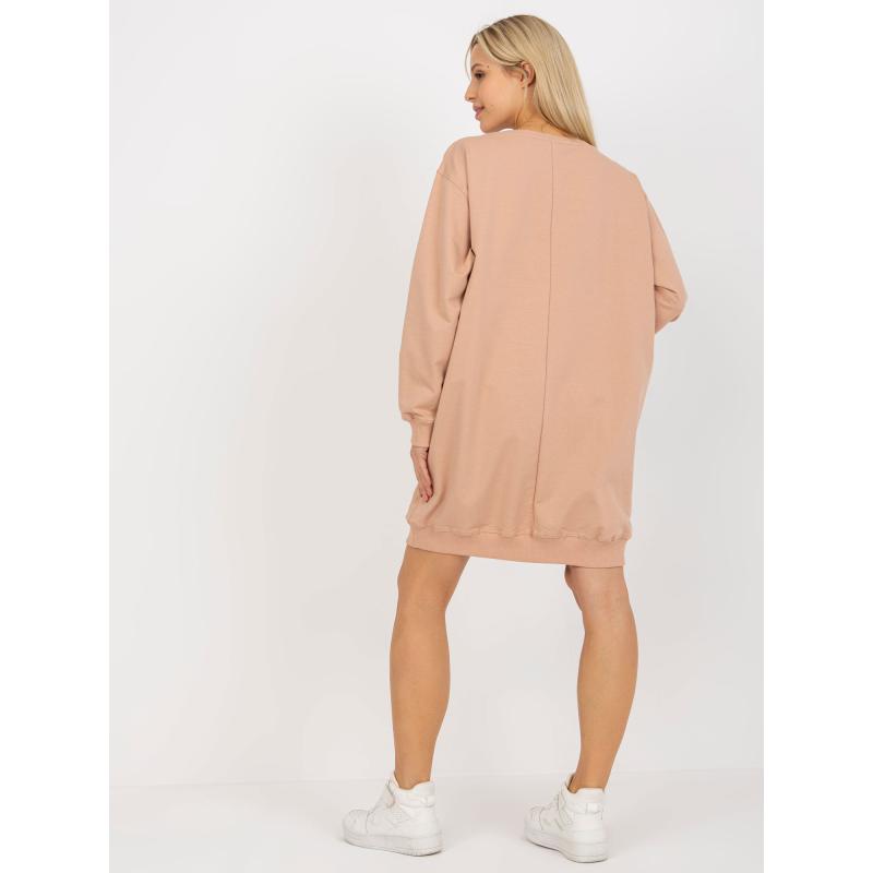 Dámska mikina s potlačou EDMA béžovo-zelená