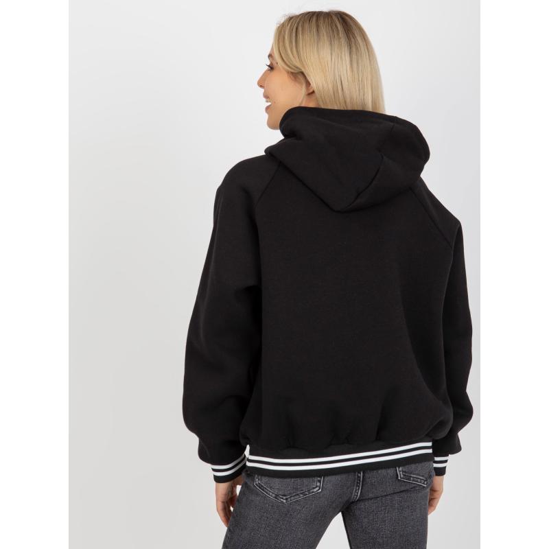 Női kapucnis pulóver VERNAY nyakkendővel fekete