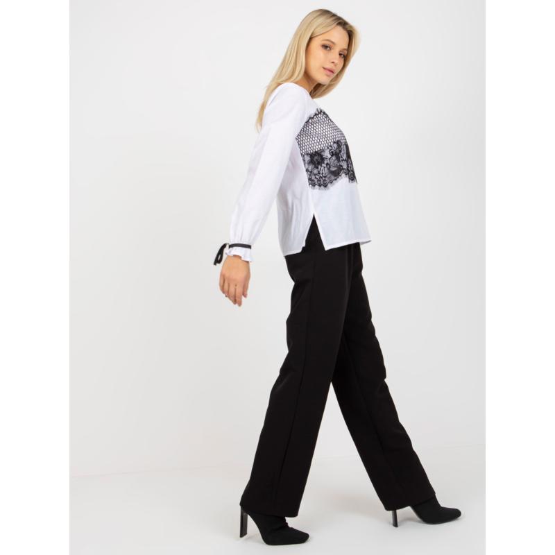 Dámská halenka s krajkou a vázáním THIERY bílá