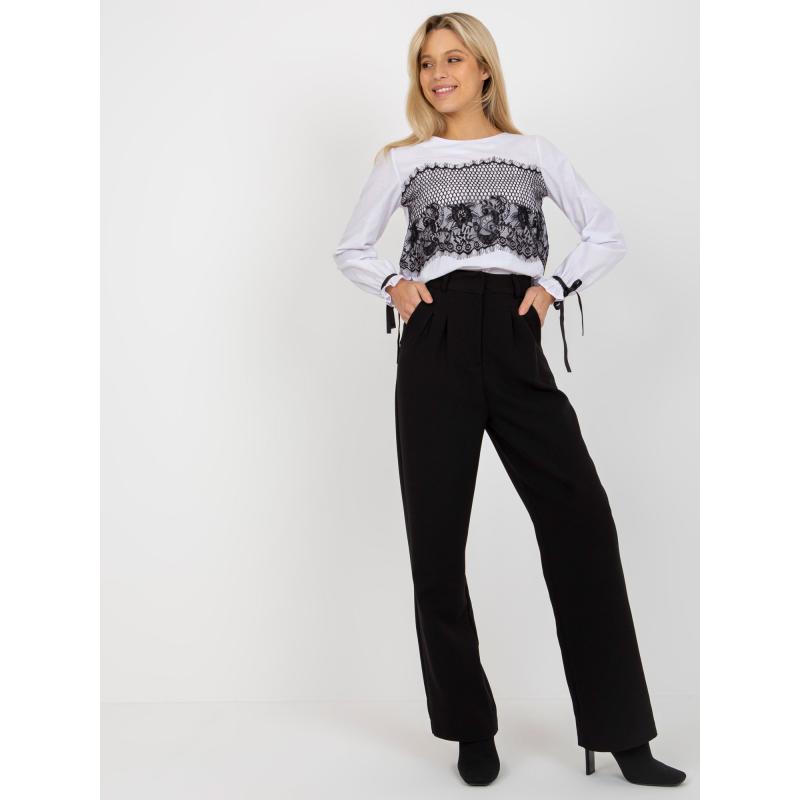 Dámská halenka s krajkou a vázáním THIERY bílá