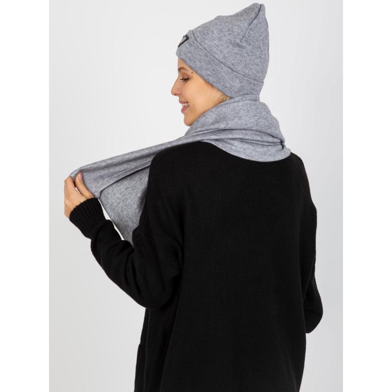 Dámská souprava se šálou a čepicí FABIENA šedá