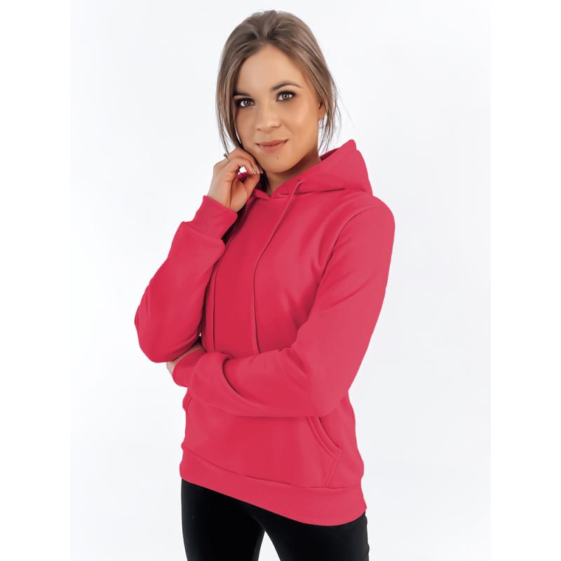 Női kapucnis pulóver BASIC rózsaszín