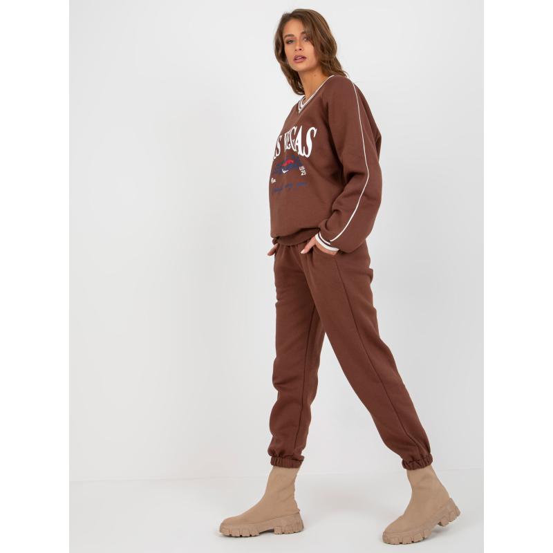 Női túlméretezett nyomtatott tréningruha TREASURE sötétbarna