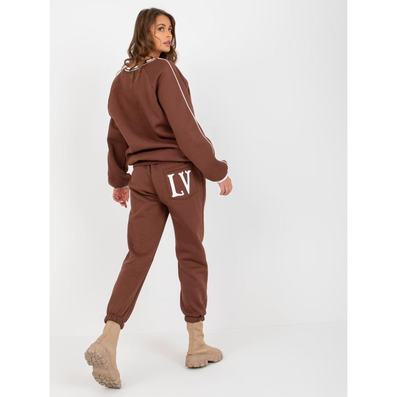 Női túlméretezett nyomtatott tréningruha TREASURE sötétbarna