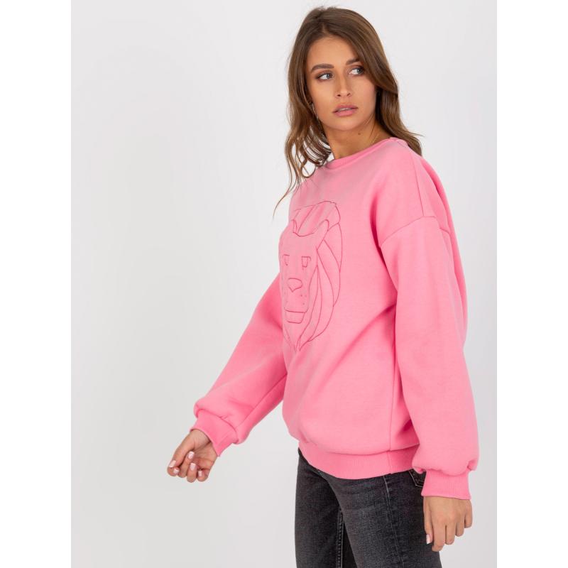 Női oversize kapucnis pulóver TERRI rózsaszín