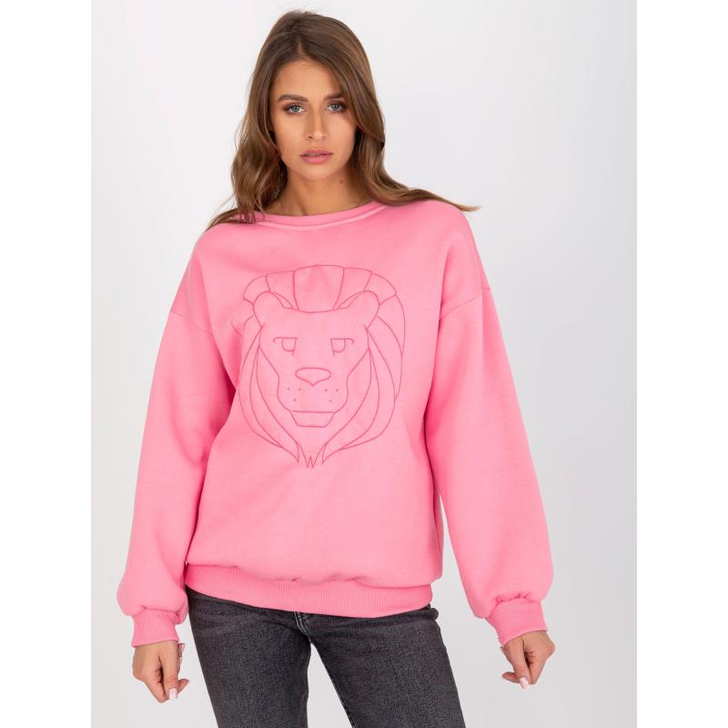 Női oversize kapucnis pulóver TERRI rózsaszín