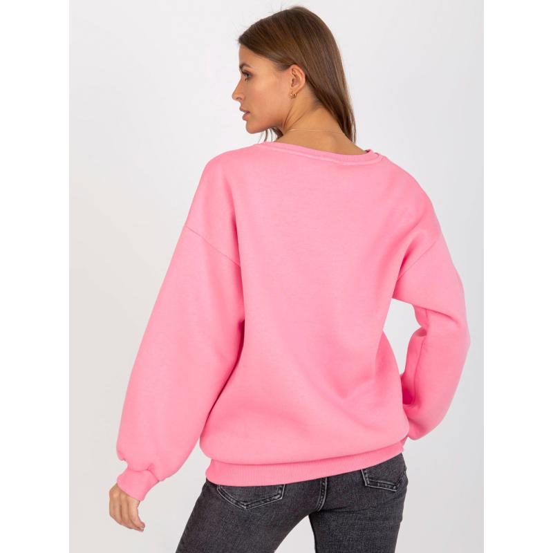 Női oversize kapucnis pulóver TERRI rózsaszín