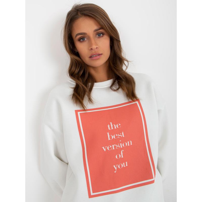 Dámská mikina s potiskem oversize zateplená CHRISTA ecru 