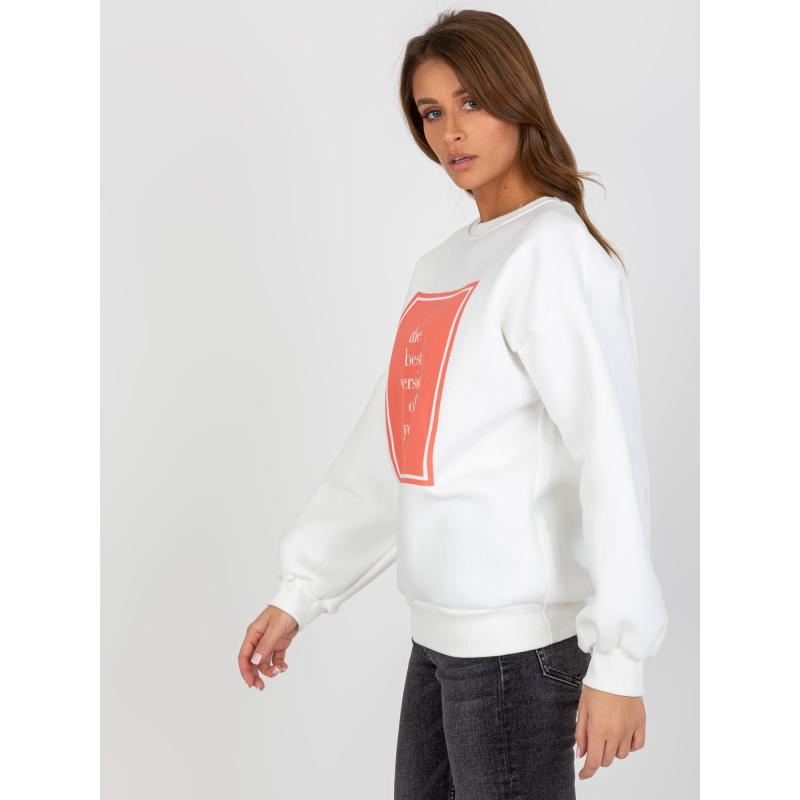 Dámská mikina s potiskem oversize zateplená CHRISTA ecru 