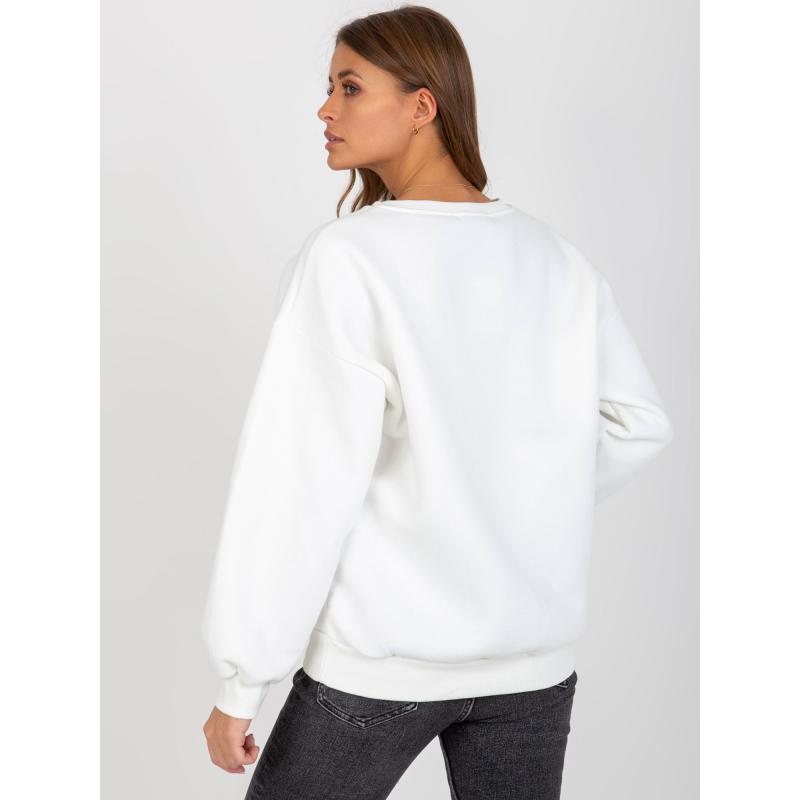 Dámská mikina s potiskem oversize zateplená CHRISTA ecru 
