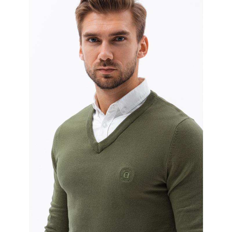 Férfi pulóver V5 oliva E120