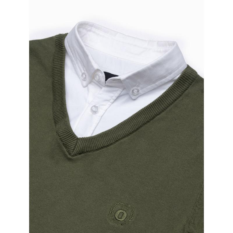 Férfi pulóver V5 oliva E120