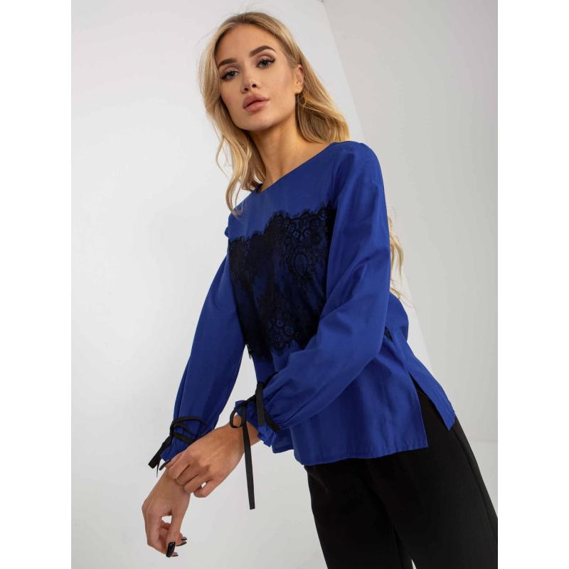 Női blúz csipkebetéttel ETA kék
